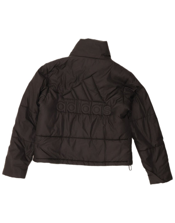 Adidas Womens Graphic Oversized Wattierte Jacke UK 4/6 XS Schwarz Polyester