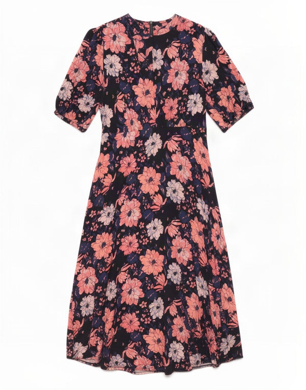 Marks & Spencer Damen Maxikleid UK 14 Mittel Marineblau mit Blumenmuster