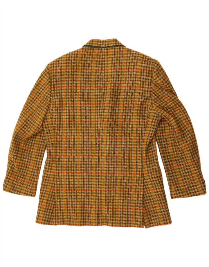 Alberto Aspesi Herren-Blazer mit 3 Knöpfen, IT 50, groß, gelber Hahnentrittmuster