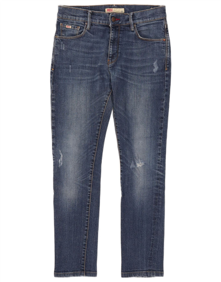 Rifle Damen Distressed Slim Jeans W30 L28 Blaue Baumwolle