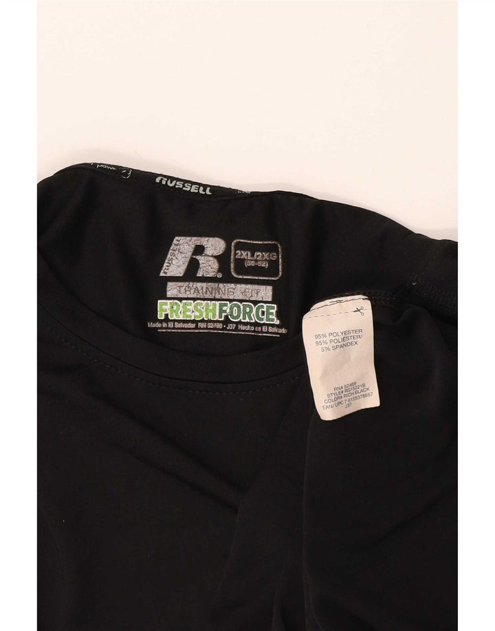 Russell Athletic Herren Dri-Power T-Shirt Top 2XL Schwarz Polyester
