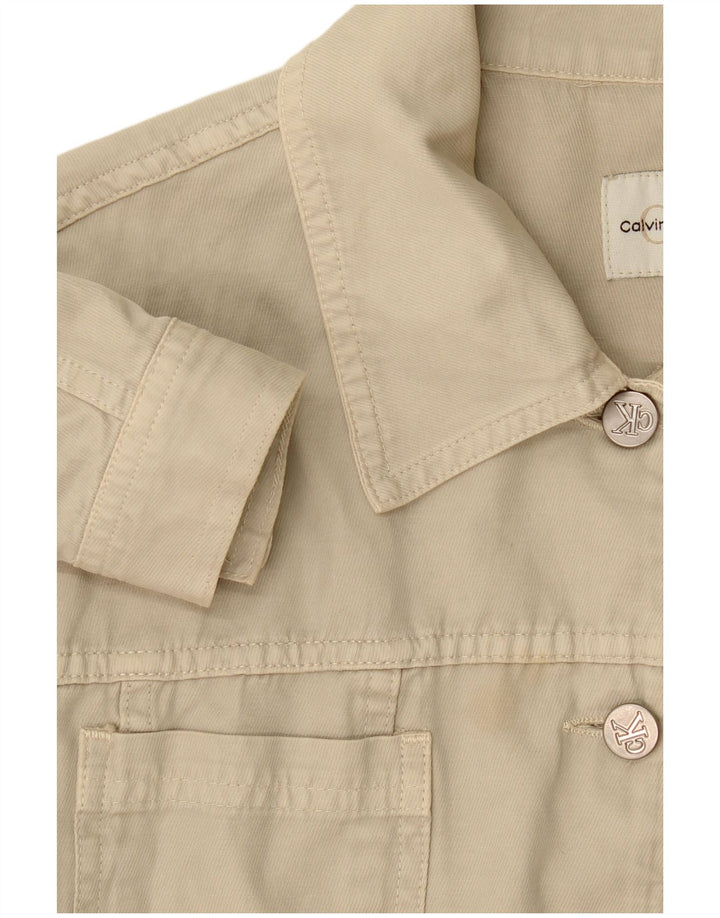 Calvin Klein Damen Jeansjacke UK 14 Medium Beige