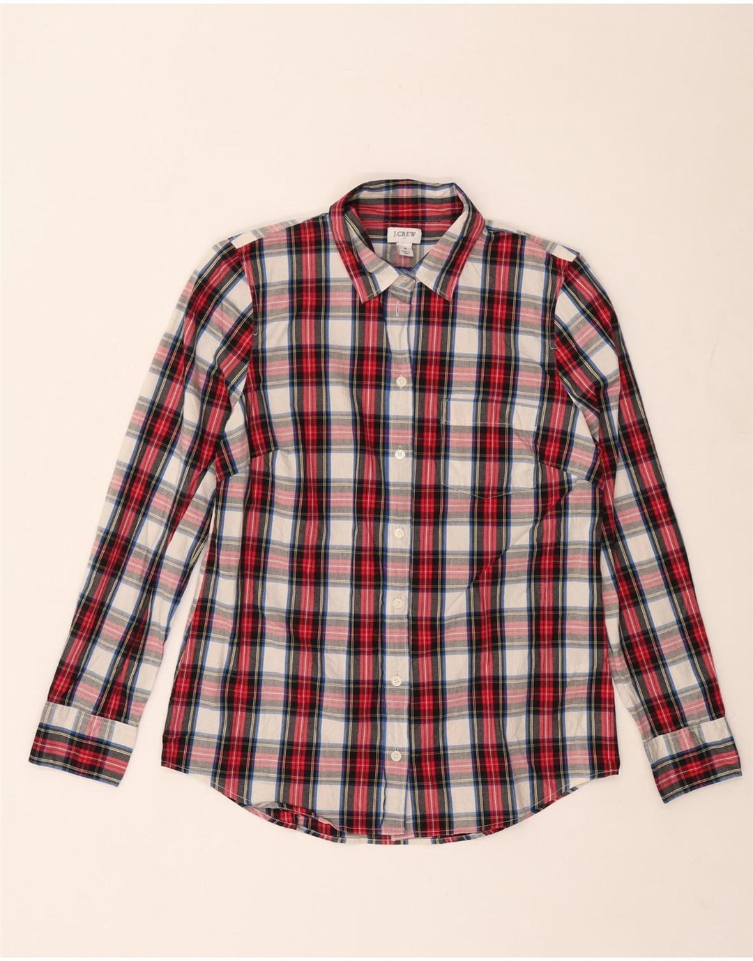 J. Crew Damenhemd UK 10 Small Red Check Baumwolle