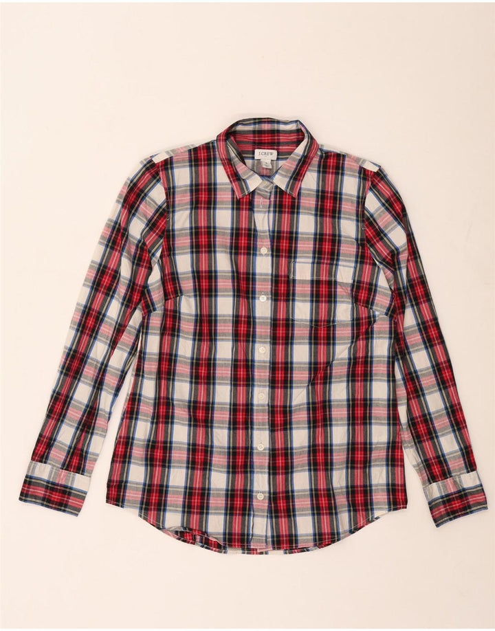 J. Crew Damenhemd UK 10 Small Red Check Baumwolle