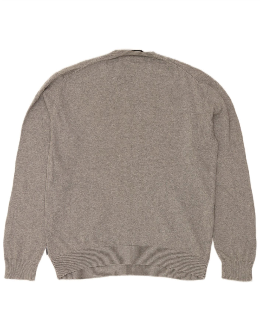 FRENCH CONNECTION Herren-Pullover mit Rundhalsausschnitt, mittelgraue Baumwolle