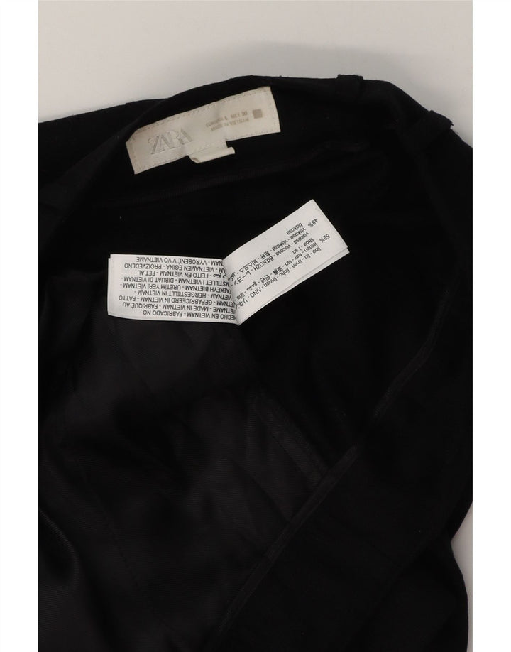 Zara Damen Chino-Shorts, groß, W32, schwarzes Leinen