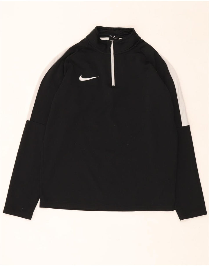 NIKE Herren Dri Fit Pullover-Trainingsanzug mit Reißverschluss, Größe S, Schwarz, Farbblock