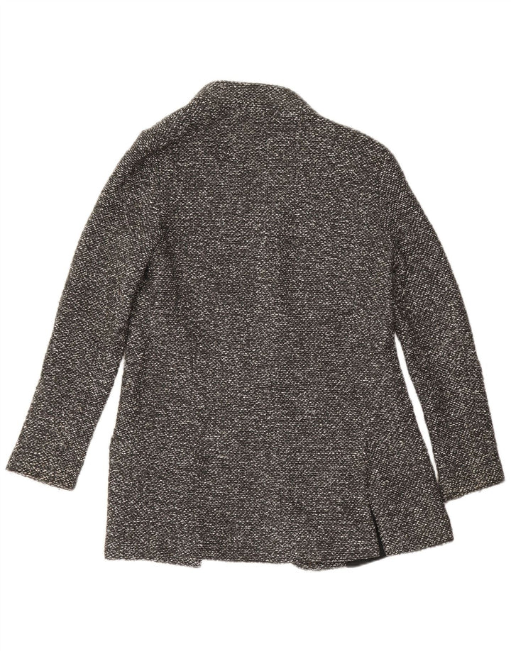Zara Damen Longline Open Blazer Jacke UK 10 Small Grau meliert