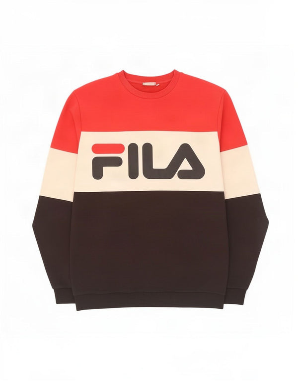 Fila Mens Graphic Sweatshirt Jumper Small Multicoloured Colourblock Cotton