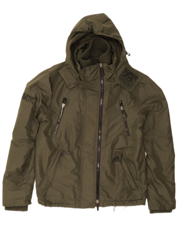 Superdry Herren-Windbreakerjacke mit Kapuze, UK 38, mittleres Khaki