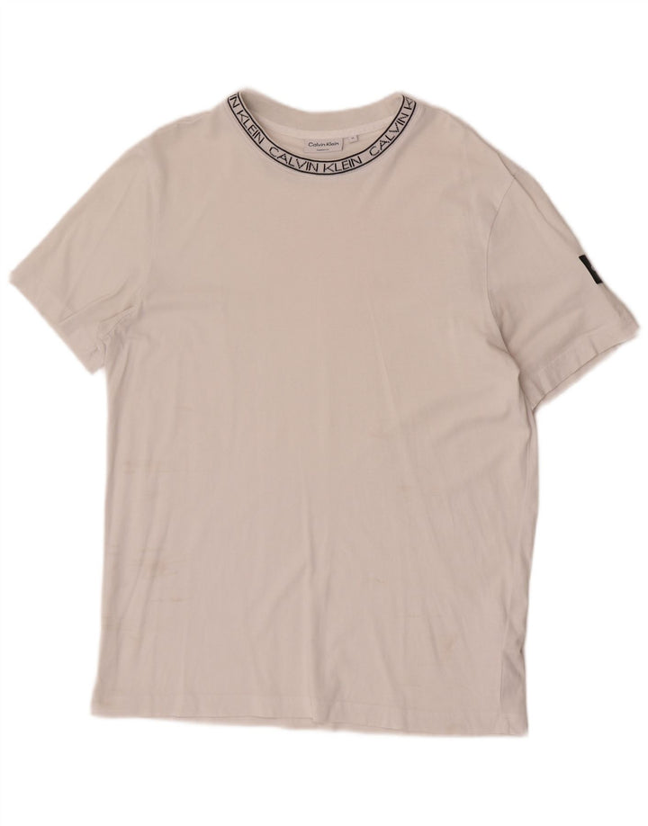 Calvin Klein Herren-T-Shirt mit Grafik, mittelweiße Baumwolle
