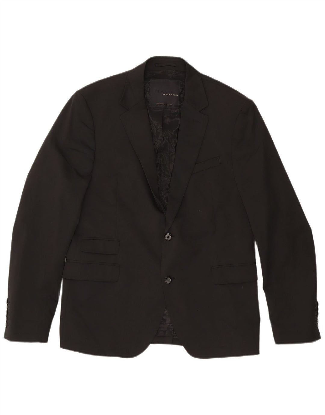 Zara Herren 2-Knopf-Blazerjacke IT 54 2XL Schwarz Polyester