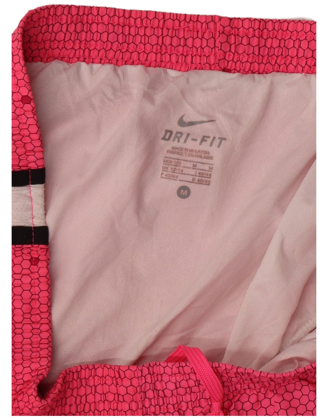 NIKE Damen Dri Fit Sport Shorts UK 12/14 Mittelrosa Farbblock