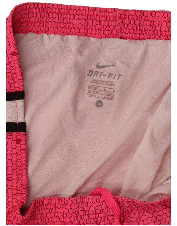 NIKE Damen Dri Fit Sport Shorts UK 12/14 Mittelrosa Farbblock