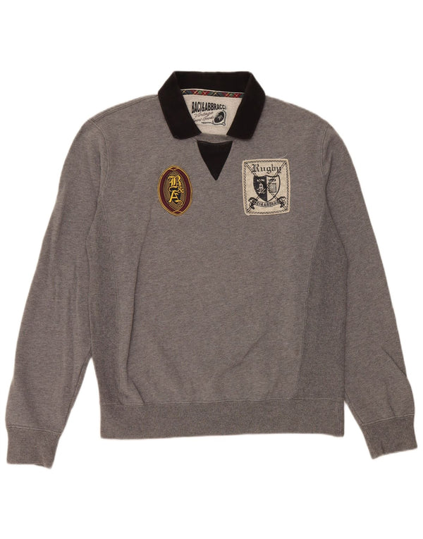 BACI & ABBRACCI Herren-Sweatshirt mit Grafik, Mittelgrau, Farbblock