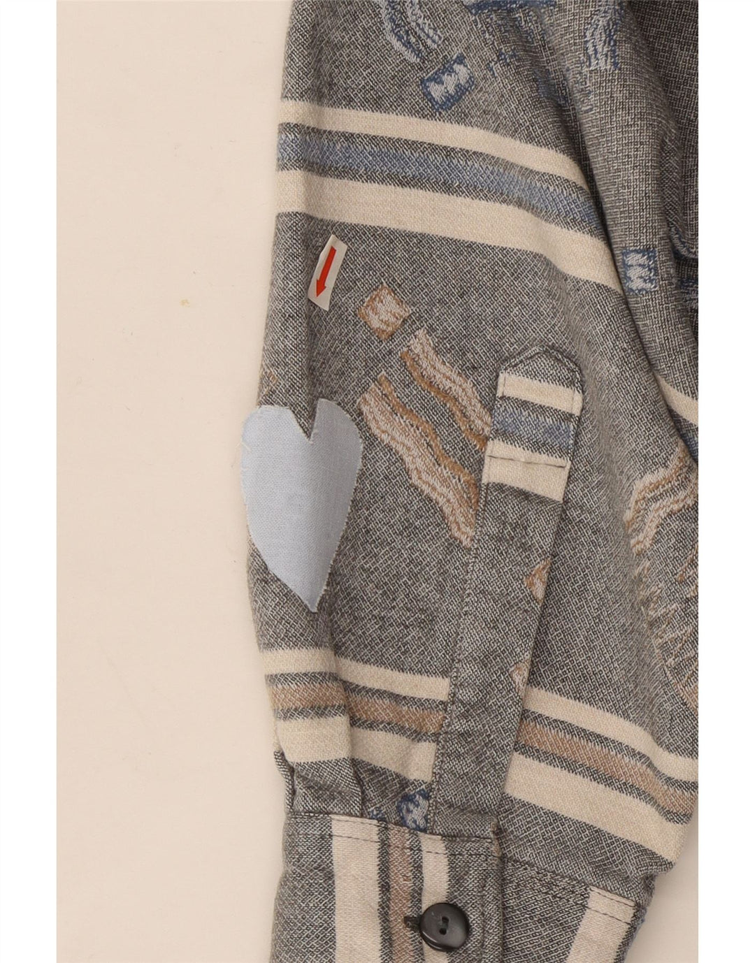 Vintage Herren Flanellhemd groß grau gestreift