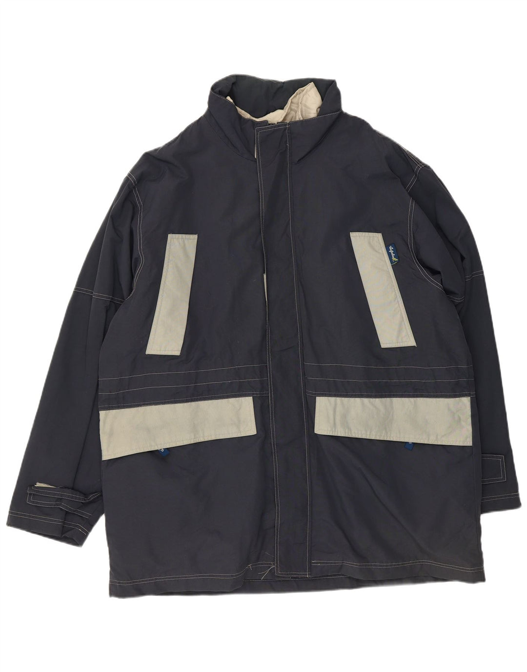 AUSTRALIAN L'ALPINA Herren-Windbreaker-Mantel UK 42 XL Marineblaues Polyester