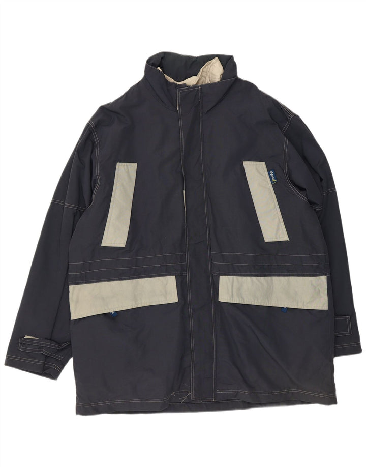 AUSTRALIAN L'ALPINA Herren-Windbreaker-Mantel UK 42 XL Marineblaues Polyester