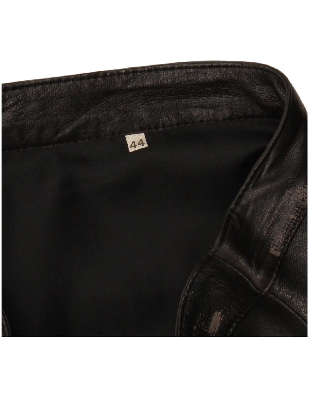 VINTAGE Damen Lederrock IT 44 Medium W28 Schwarzes Leder