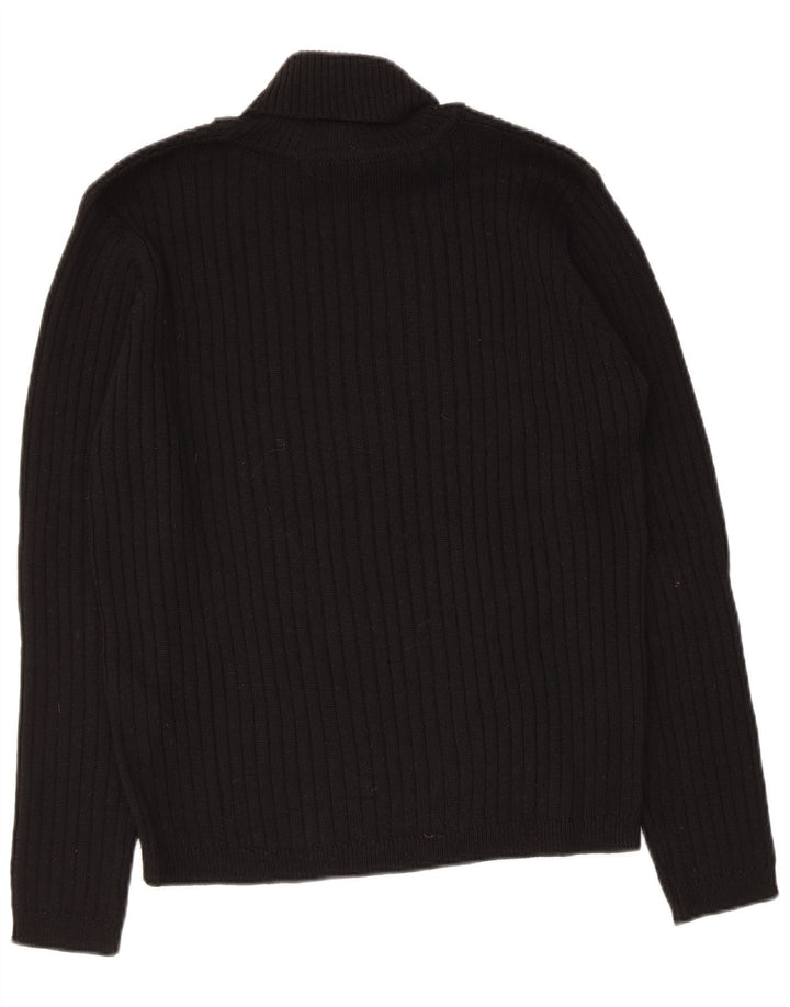 Zara Damen-Pullover mit Rollkragen, Gr. 16, Größe L, schwarze Wolle