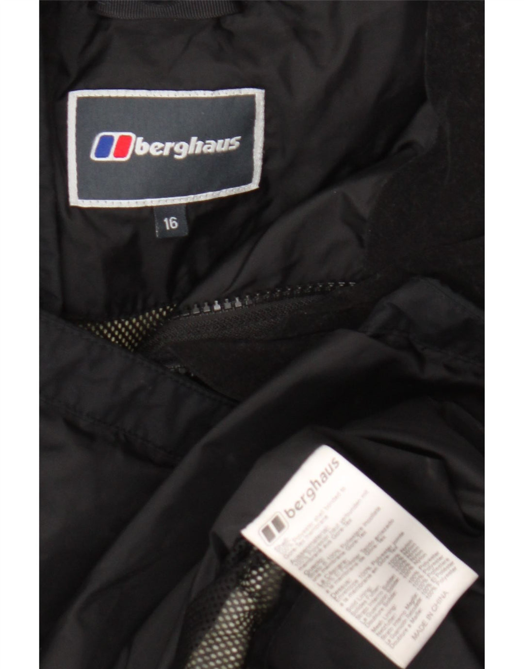 Berghaus Womens Hooded Oversized Rain Jacket UK 16 Large Schwarz Polyester