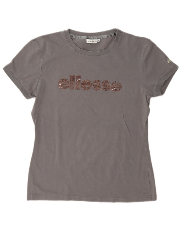 Ellesse Damen Grafik T-Shirt Top UK 18 XL Grau