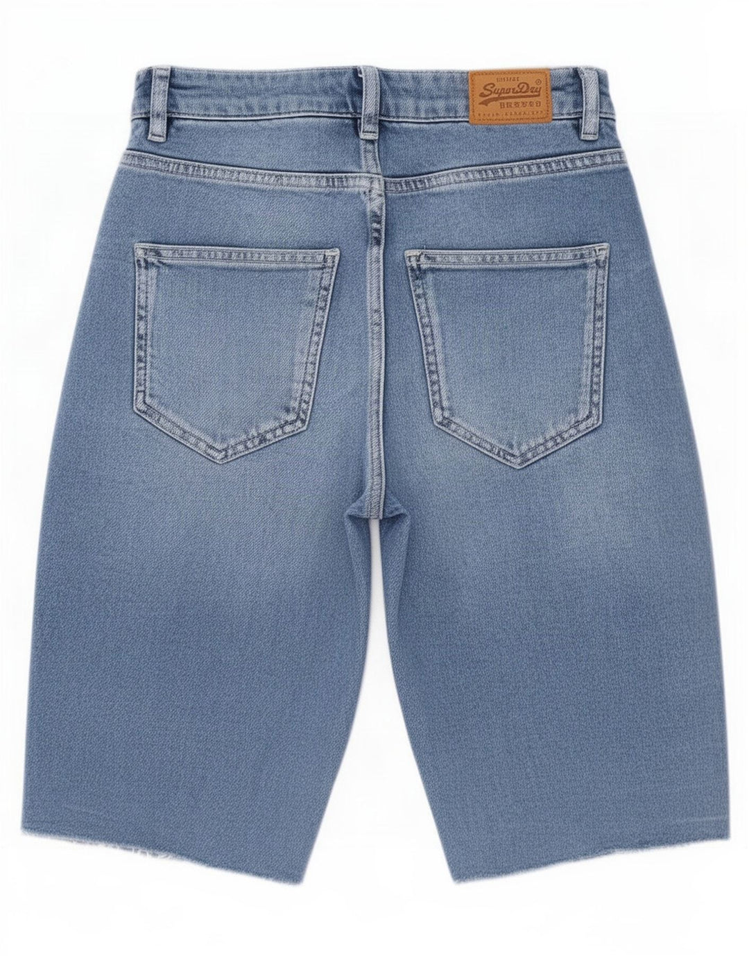 Superdry Damen Jeansshorts W28 mittelblaue Baumwolle