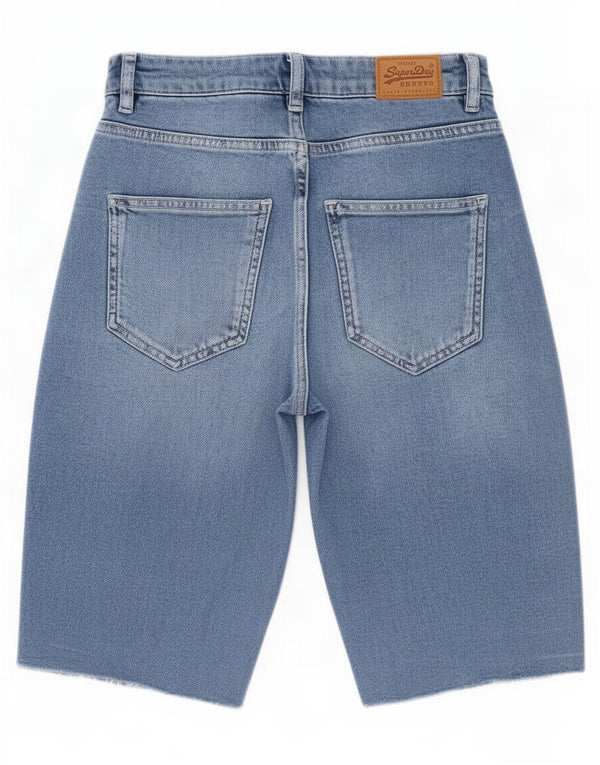 Superdry Damen Jeansshorts W28 mittelblaue Baumwolle