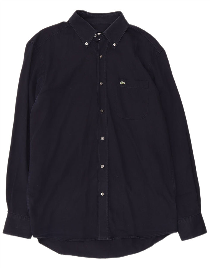 LACOSTE Herren-Hemd mit normaler Passform, Größe 40, mittelmarineblaue Baumwolle