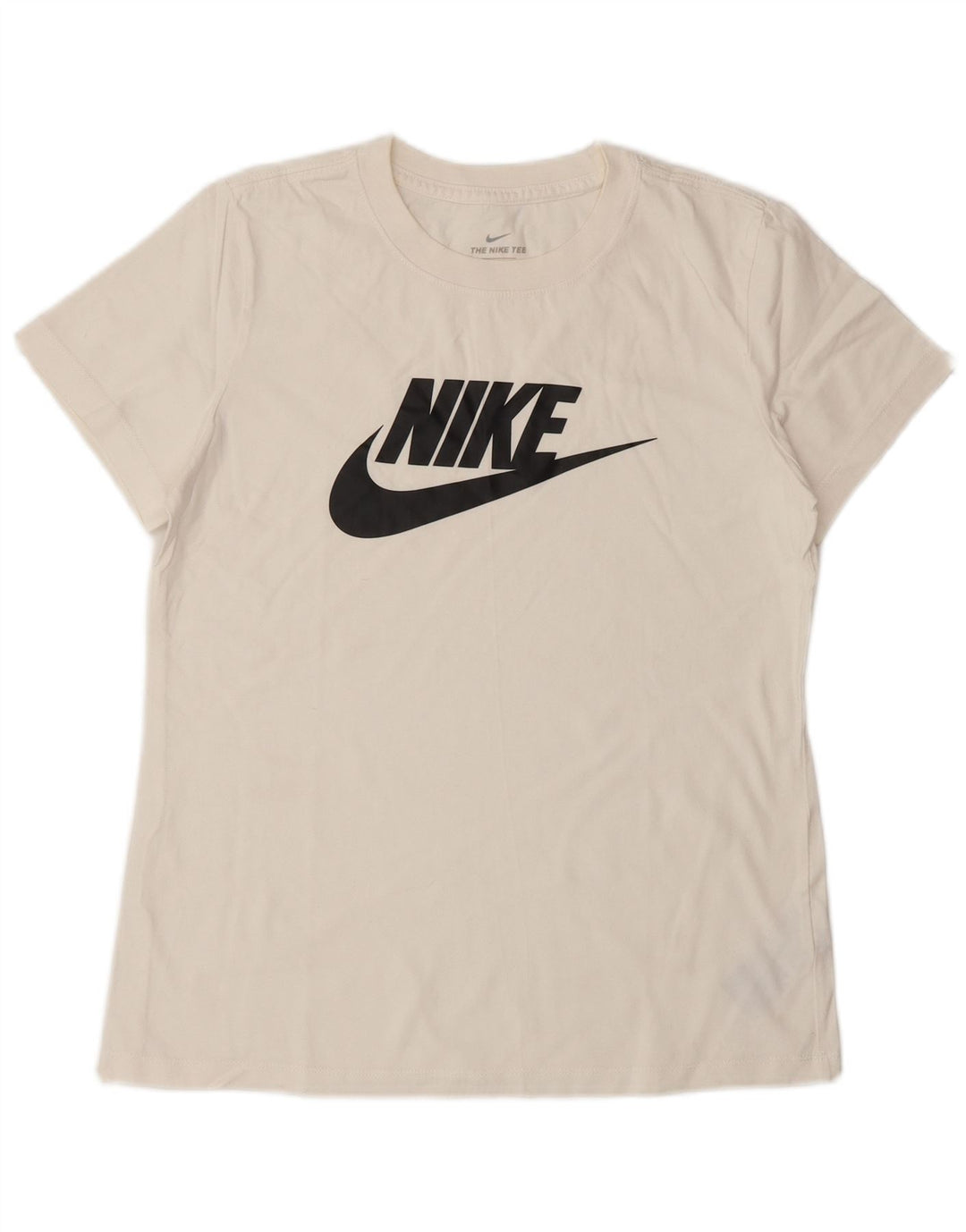 NIKE Damen Grafik-T-Shirt Top UK 10 Small Weiße Baumwolle