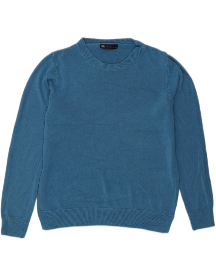 Marks & Spencer Damen-Pullover mit U-Boot-Ausschnitt, Gr. 14, Mittelblau