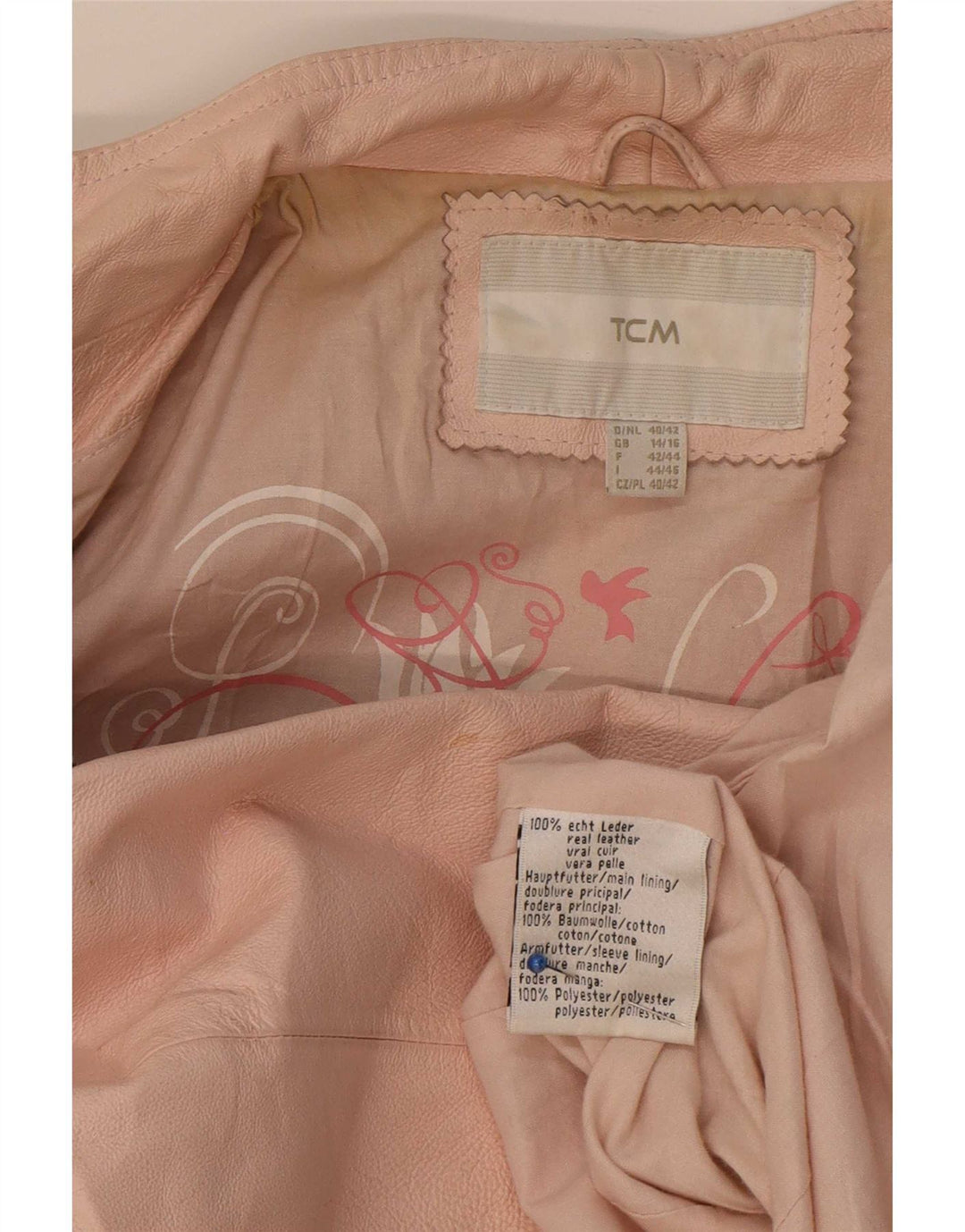 TCM Damen Lederjacke UK 14/16 Large Pink