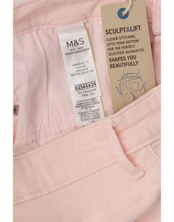 MARKS & SPENCER Damen Jeansshorts UK 12 Medium W30 Rosa Baumwolle