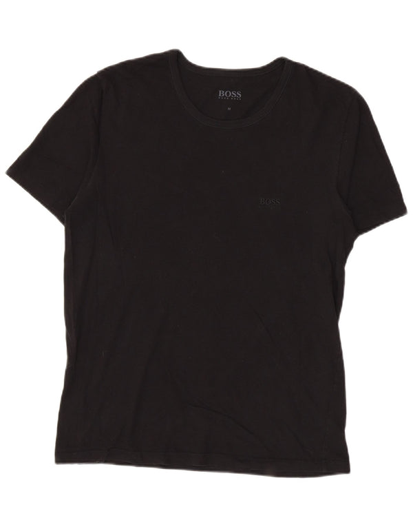 Hugo Boss Herren T-Shirt Top Medium Schwarz Baumwolle