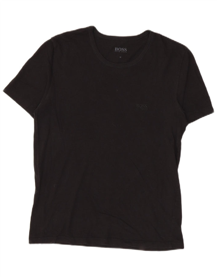 Hugo Boss Herren T-Shirt Top Medium Schwarz Baumwolle