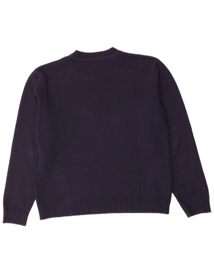 Vintage Herren Pullover mit Rundhalsausschnitt IT 56 2XL Marineblaue Baumwolle