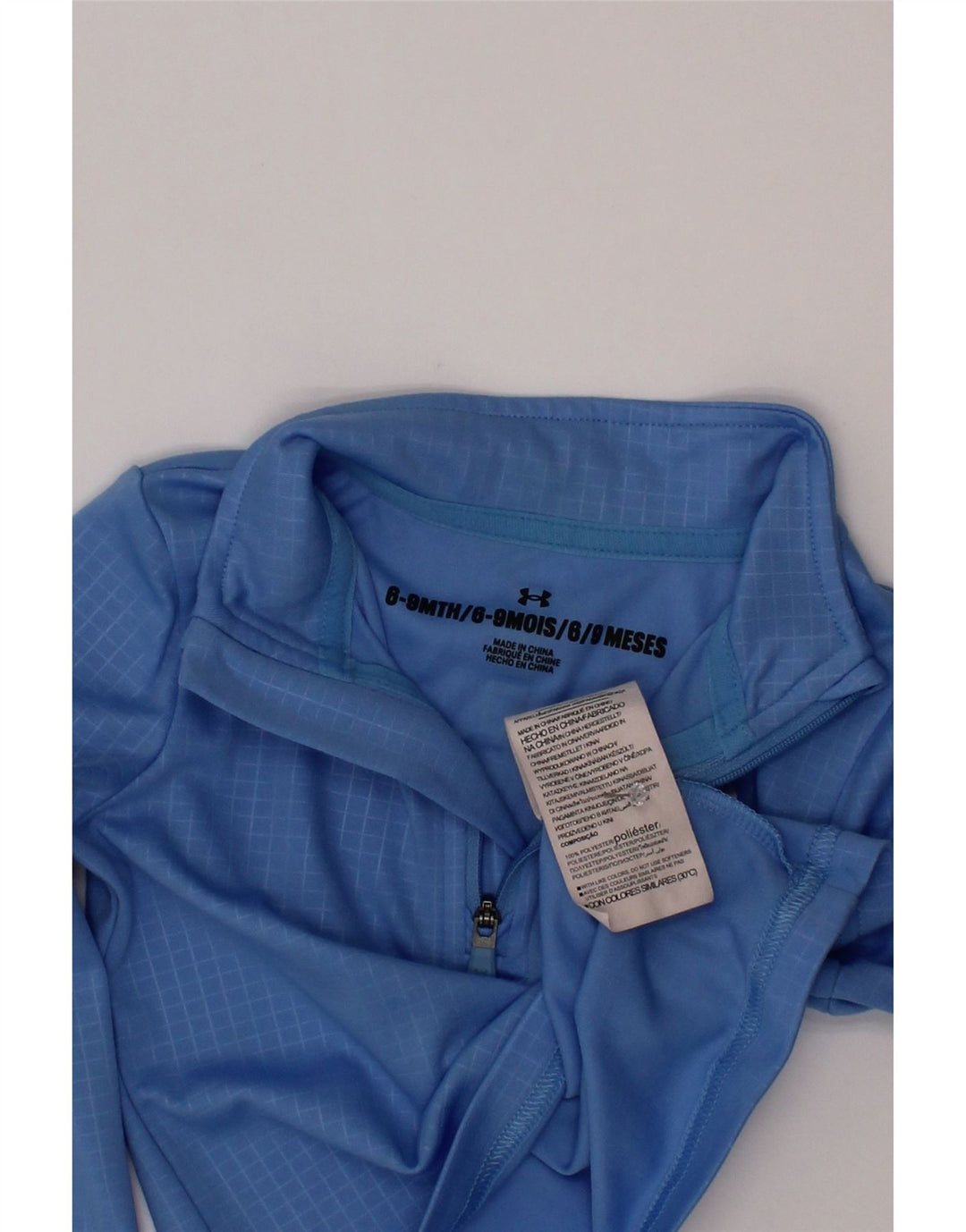 Under Armour Baby-Jungen-Pullover-Trainingsanzug-Oberteil, 6–9 Monate, blaues Gingham