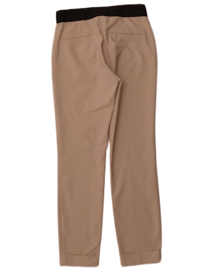 ZARA Damen Tapered Chino-Hose XS W24 L26 Beige Baumwolle
