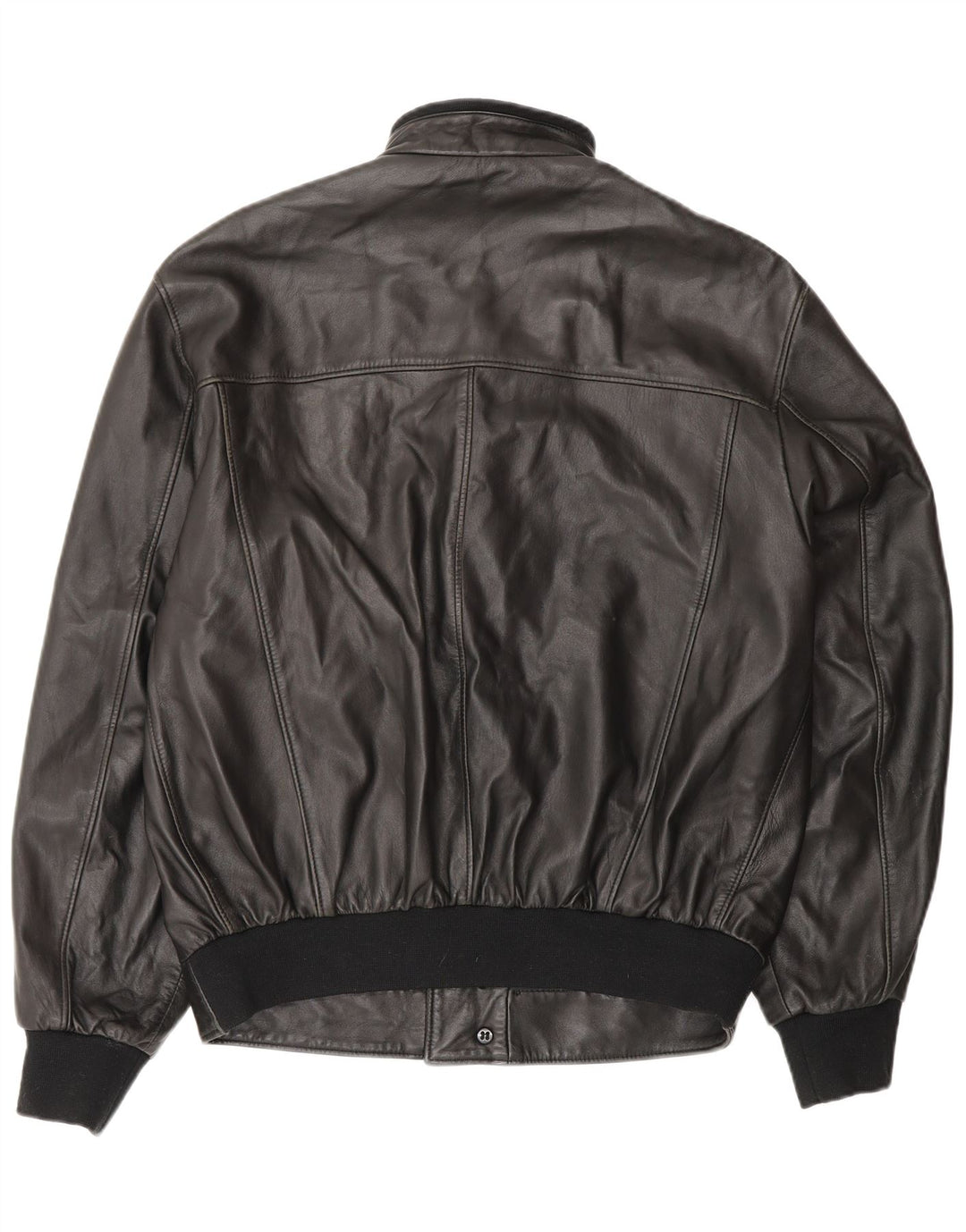 Vintage Herren Lederjacke IT 48 Mittelschwarzes Leder