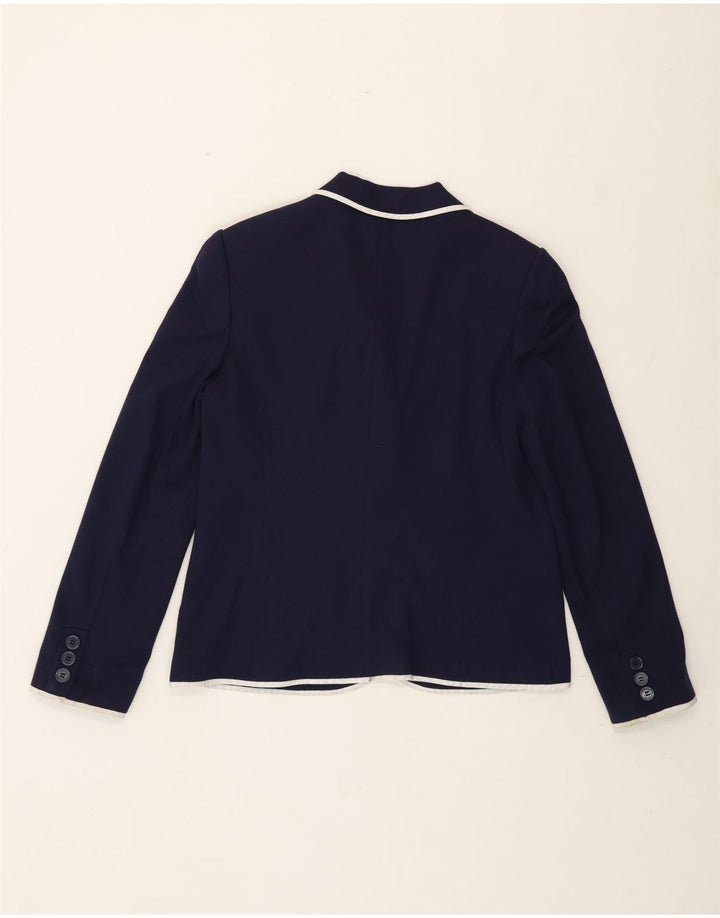 Jaeger Damen-Blazerjacke mit 2 Knöpfen, Gr. 44, Marineblau, klassische Viskose