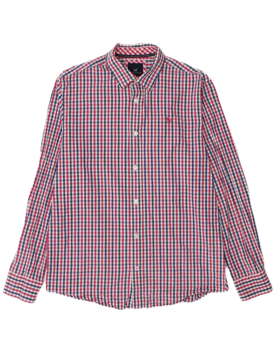 CREW CLOTHING Herren-Hemd mit klassischer Passform, mittelgroße, mehrfarbige Gingham-Baumwolle