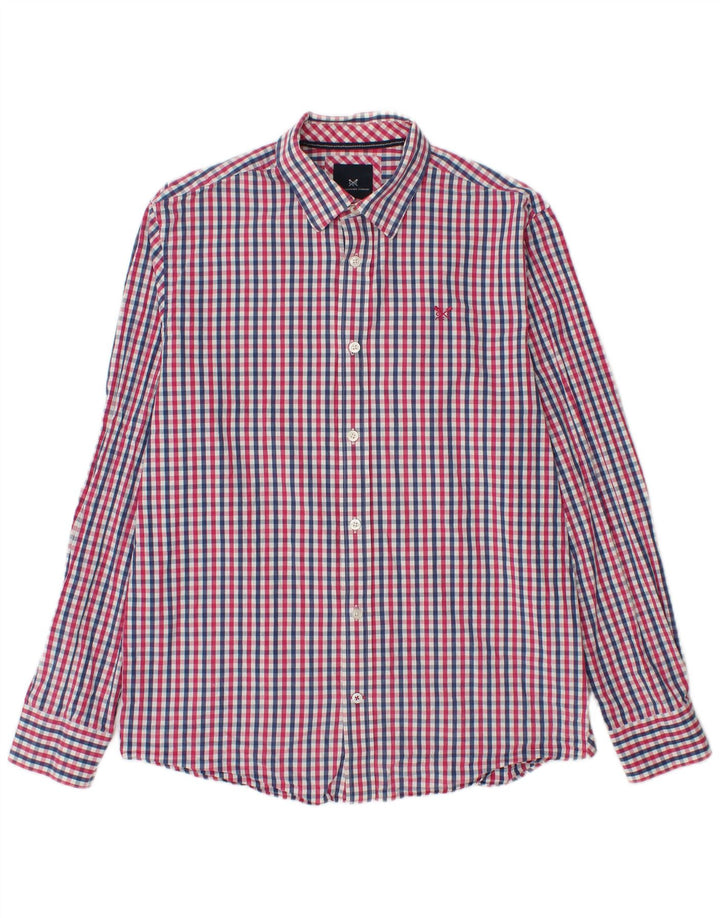 CREW CLOTHING Herren-Hemd mit klassischer Passform, mittelgroße, mehrfarbige Gingham-Baumwolle