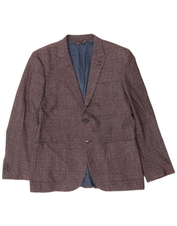 Marks & Spencer Herren-Blazer mit 2 Knöpfen, schmal, UK 42, XL, Grau, Polyester