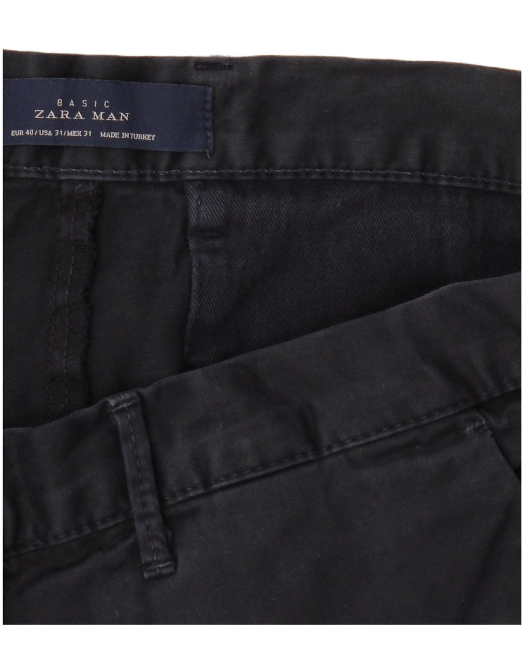 ZARA Slim Chino-Hose für Herren, EU 40, M, B31, L32, Marineblau