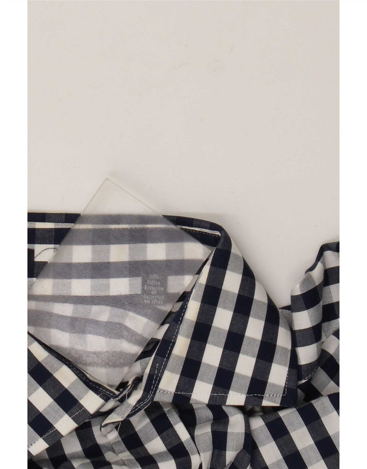 Tommy Hilfiger Herren-Hemd mit normaler Passform, Größe 15 1/2, mittelgroß, marineblau, kariert