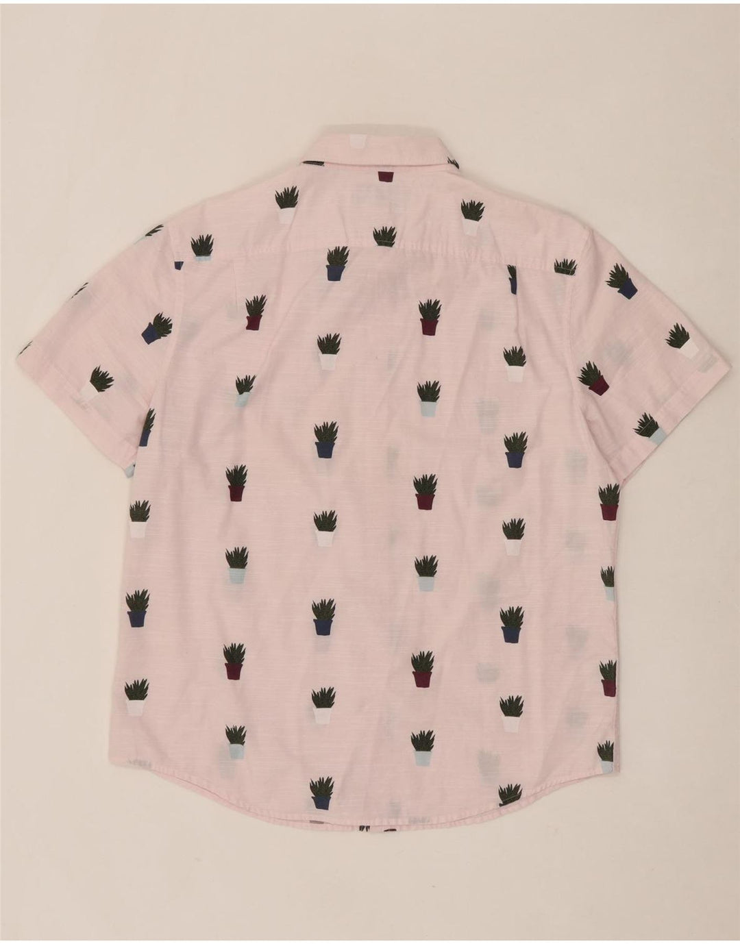 PENGUIN Mens Abstract Pattern Short Sleeve Shirt Large Pink Cotton Vintage Penguin and Second-Hand Penguin from Messina Hembry 