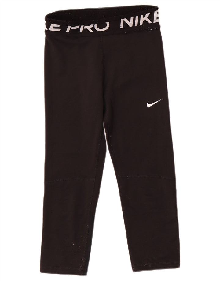 Nike Dri Fit Grafik-Leggings für Mädchen, 10–11 Jahre, mittleres schwarzes Polyester