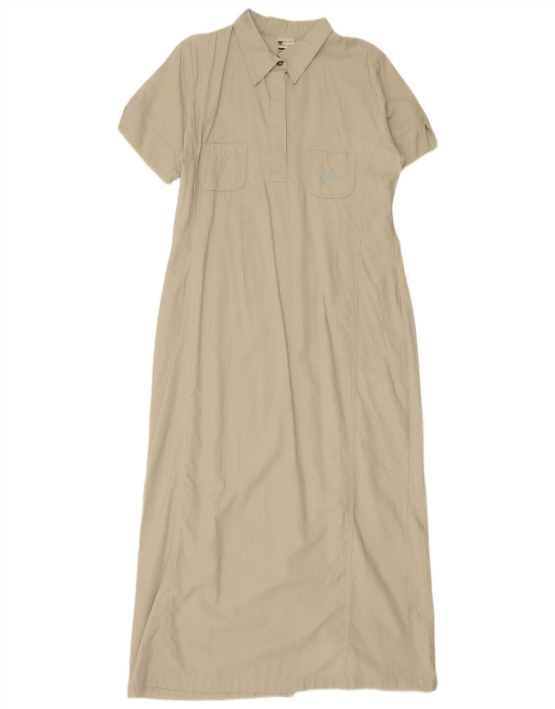 Astrolabio Damen Maxikleid IT 48 XL Beige Baumwolle