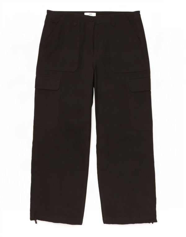 Marks & Spencer Damen-Cargohose mit weitem Bein, UK 14, Größe L W32 L28, Schwarz