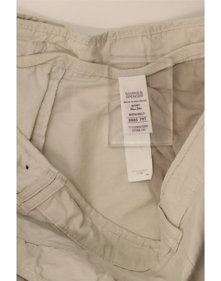 MARKS & SPENCER Herren Cargo-Bermudashorts W34, Größe L, Beige, Baumwolle